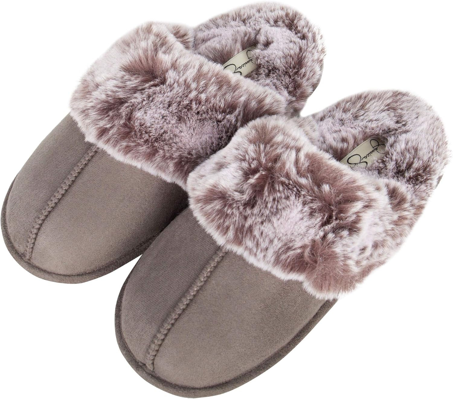 Women'S Comfy Faux Fur House Slipper Slip-On Scuff Memory Foam Soft Plush Lining