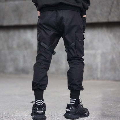 Mens Jogger Pants Japanese Cargo Sweatpants Tactical Pant Multi-Pockets Techwear Hip Hop Streetwear