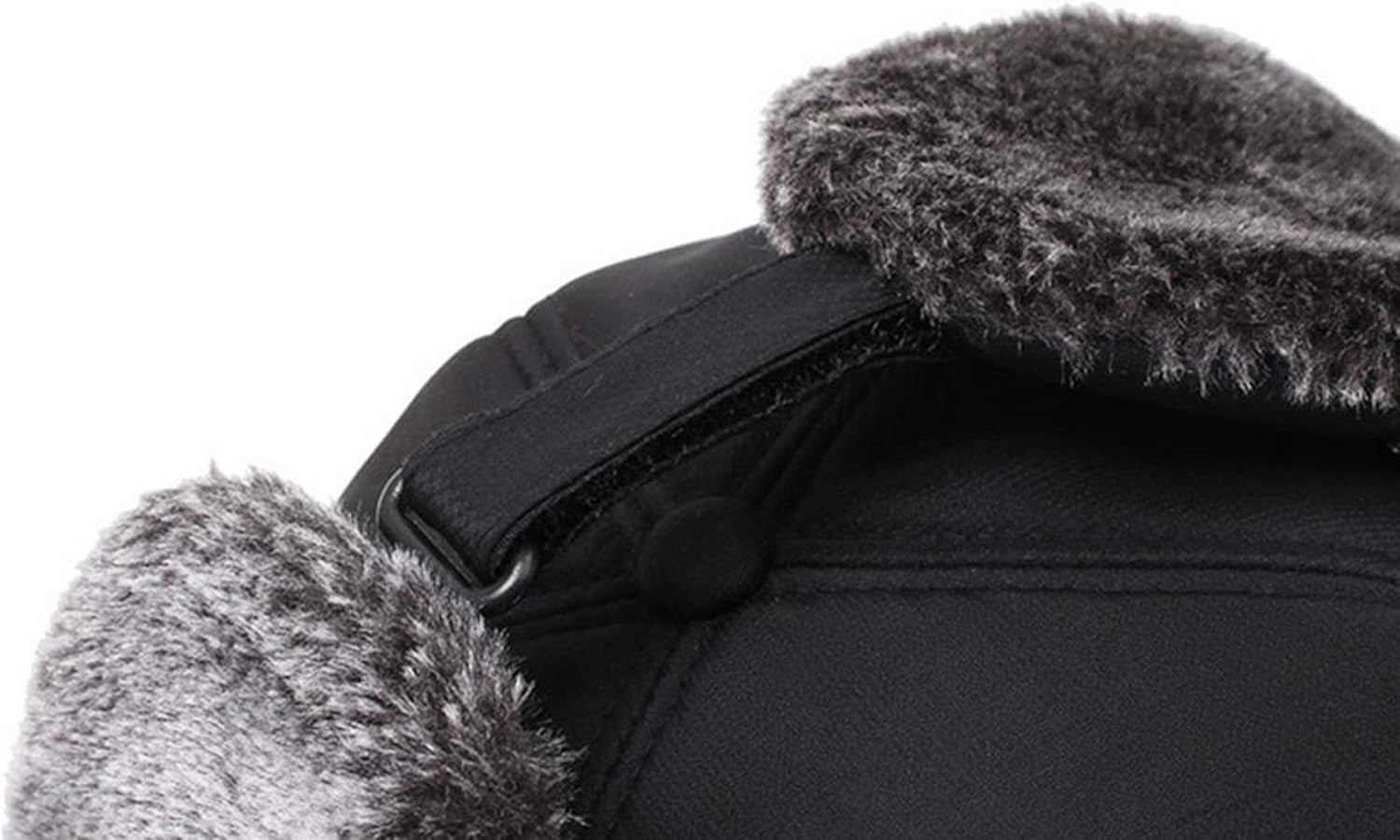 Mens Winter Hats Ear Flaps Bomber Hats with Brim and Face Mask Warm Hat for Men Waterproof Ski Cap