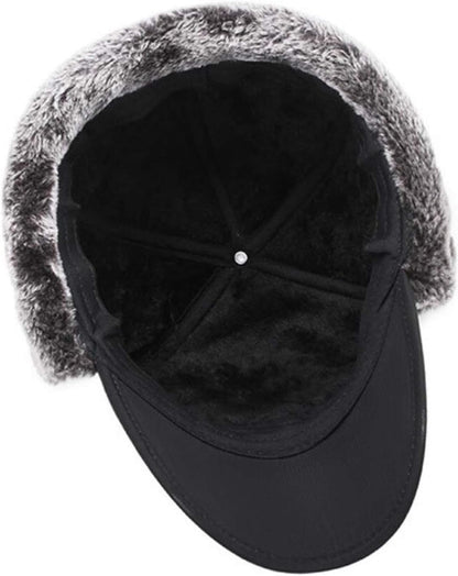 Mens Winter Hats Ear Flaps Bomber Hats with Brim and Face Mask Warm Hat for Men Waterproof Ski Cap