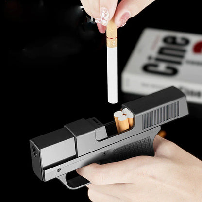 Pistol Lighter Torch Gas Gun Lighters Cigarette Case 10 PCS Windproof Cigar Cigarette Holder Lighter Unusual Lighter Toys