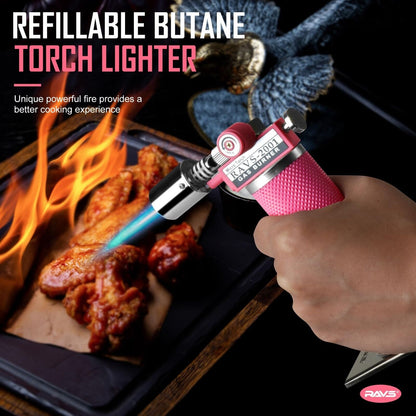 Refillable Butane Torch Lighter, Kitchen Torch, Creme Brulee Torch with Safet...