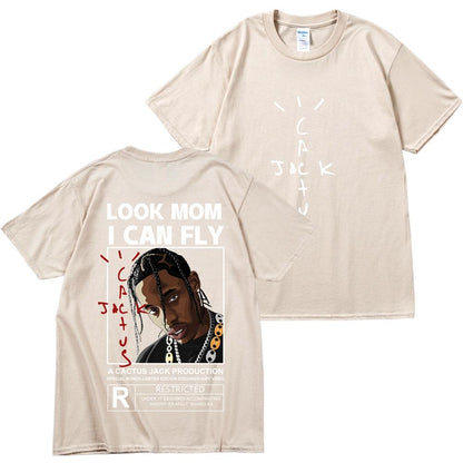 Kanye West Fashion Hip Hop Men Tshirt Tour Short Sleeve CACTUS JACK Print Basic Couple Loose Short Sleeve T-Shirt Cotton Clothes