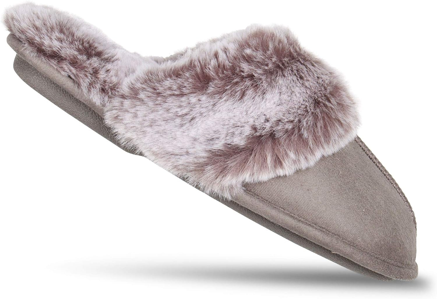 Women'S Comfy Faux Fur House Slipper Slip-On Scuff Memory Foam Soft Plush Lining