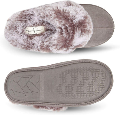 Women'S Comfy Faux Fur House Slipper Slip-On Scuff Memory Foam Soft Plush Lining