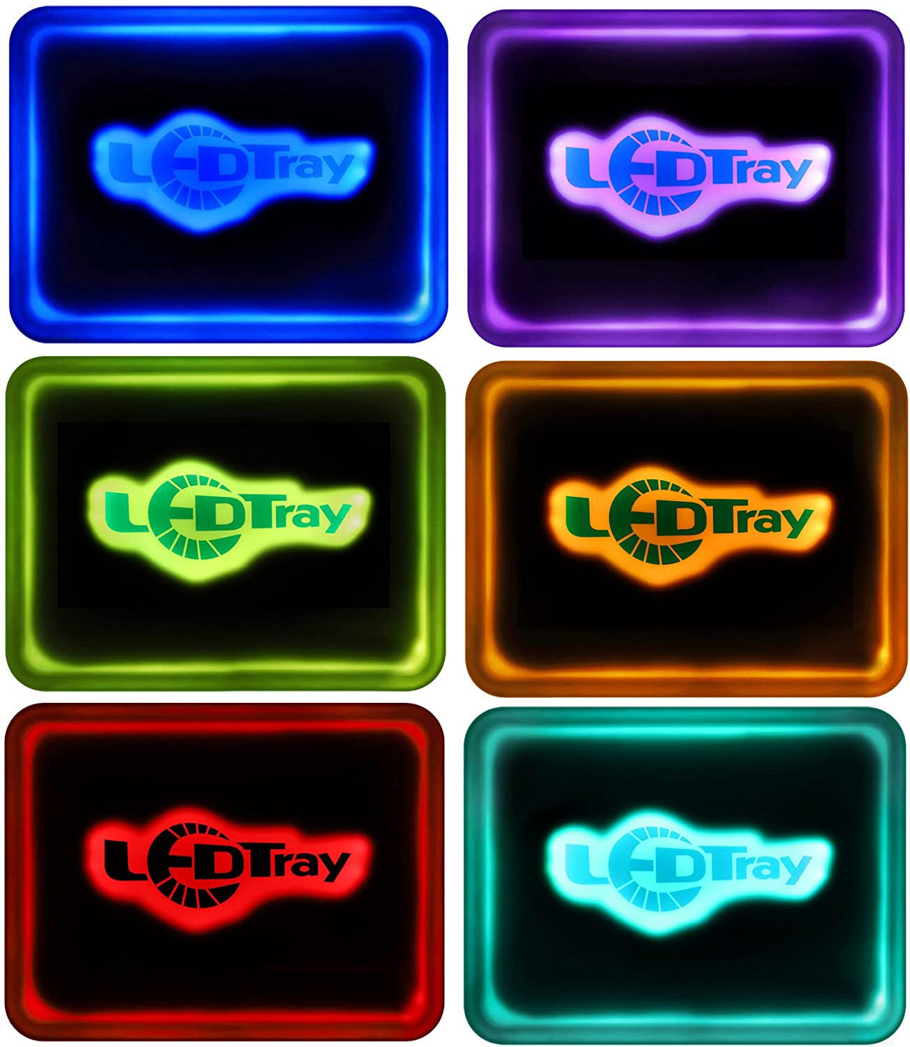 LED Rolling Tray Serving Glow Trays Ledtray,Glow in the Dark Trays/ Light up Tray with Remote 16 Colors RGB Lights