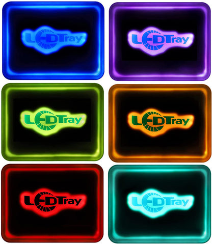 LED Rolling Tray Serving Glow Trays Ledtray,Glow in the Dark Trays/ Light up Tray with Remote 16 Colors RGB Lights