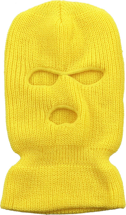 Mens Balaclava Collection Fleece Three Hole Mask Winter Knit Ski Hat Ribbed Beanie Winter