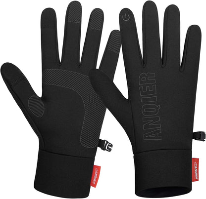 Winter Gloves Touchscreen Windproof Anti-Slip Thermal Liner Gloves Running Outdoor Cycling Driving Thin Gloves for Men Women