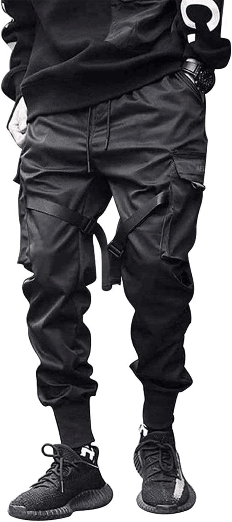 Mens Jogger Pants Japanese Cargo Sweatpants Tactical Pant Multi-Pockets Techwear Hip Hop Streetwear