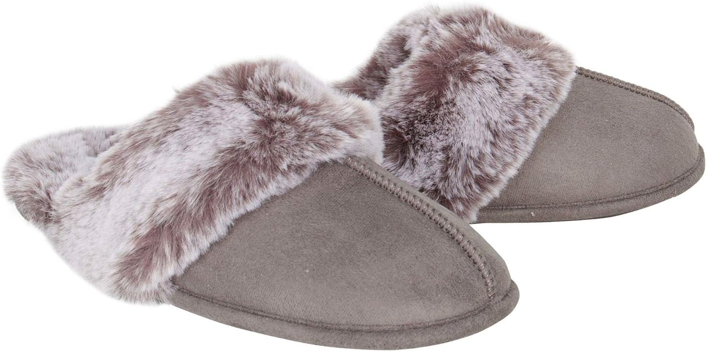 Women'S Comfy Faux Fur House Slipper Slip-On Scuff Memory Foam Soft Plush Lining