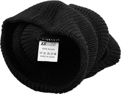 Mens Balaclava Collection Fleece Three Hole Mask Winter Knit Ski Hat Ribbed Beanie Winter