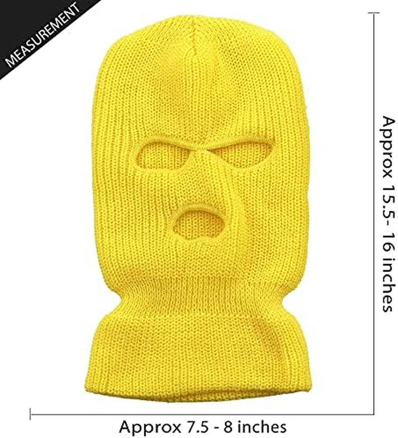 Mens Balaclava Collection Fleece Three Hole Mask Winter Knit Ski Hat Ribbed Beanie Winter