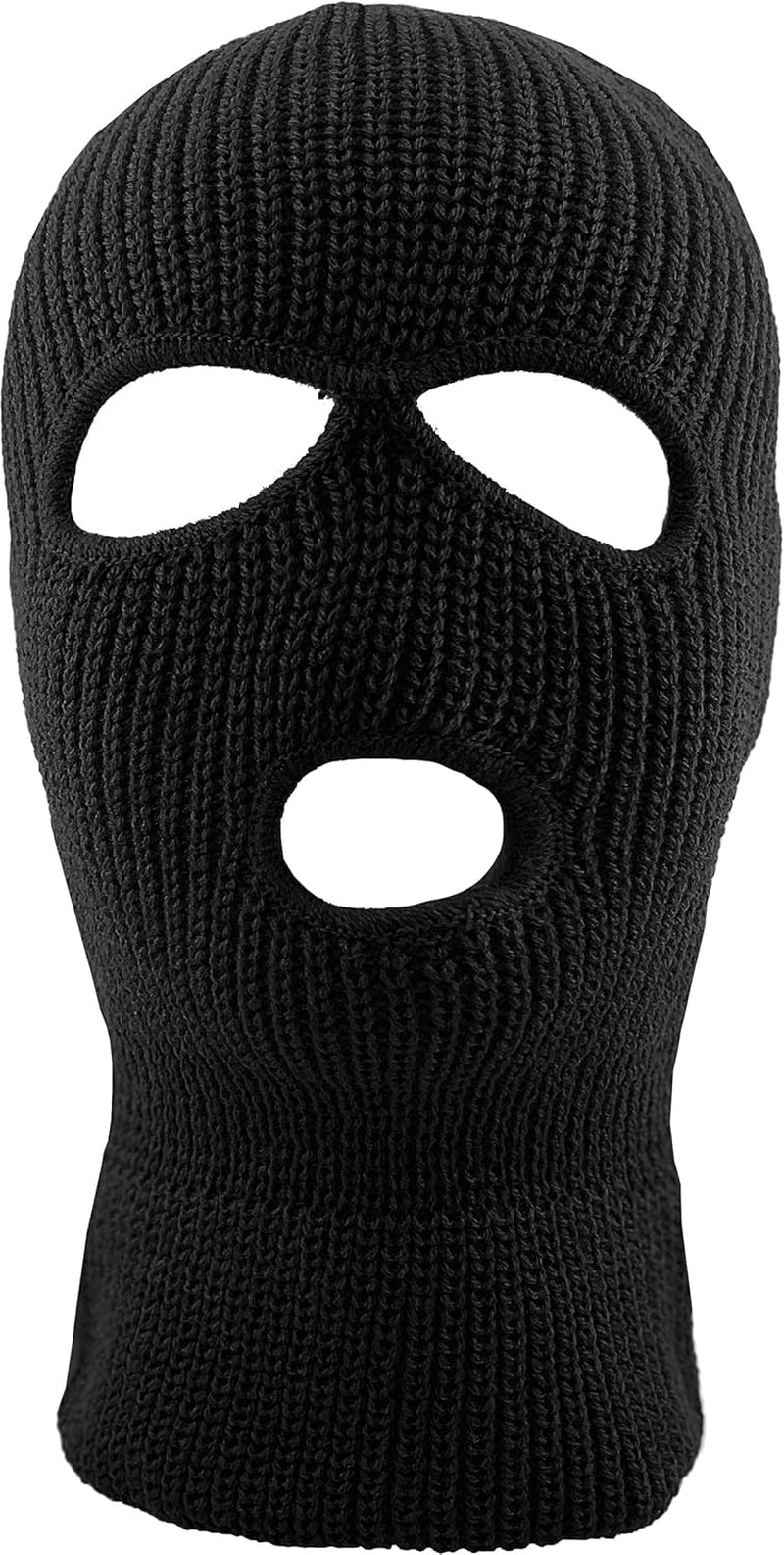 Mens Balaclava Collection Fleece Three Hole Mask Winter Knit Ski Hat Ribbed Beanie Winter