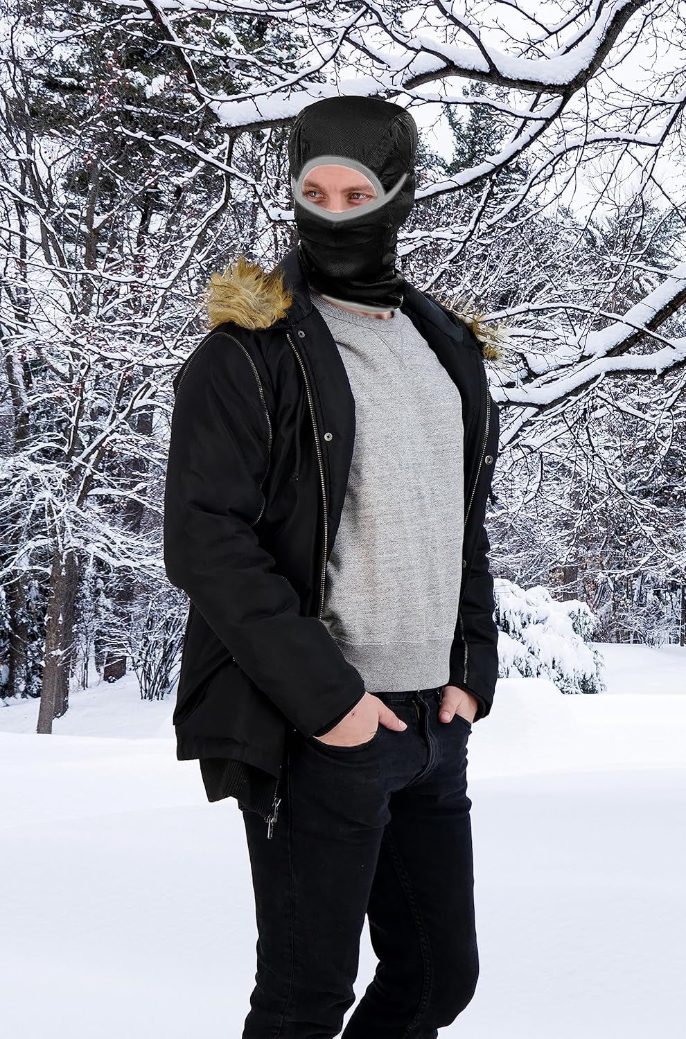 Athlé Balaclava Ski Mask - Sport and Ski Balaclava Face Mask - Reflective Edging Balaclava Women and Men - Balaclava Mask