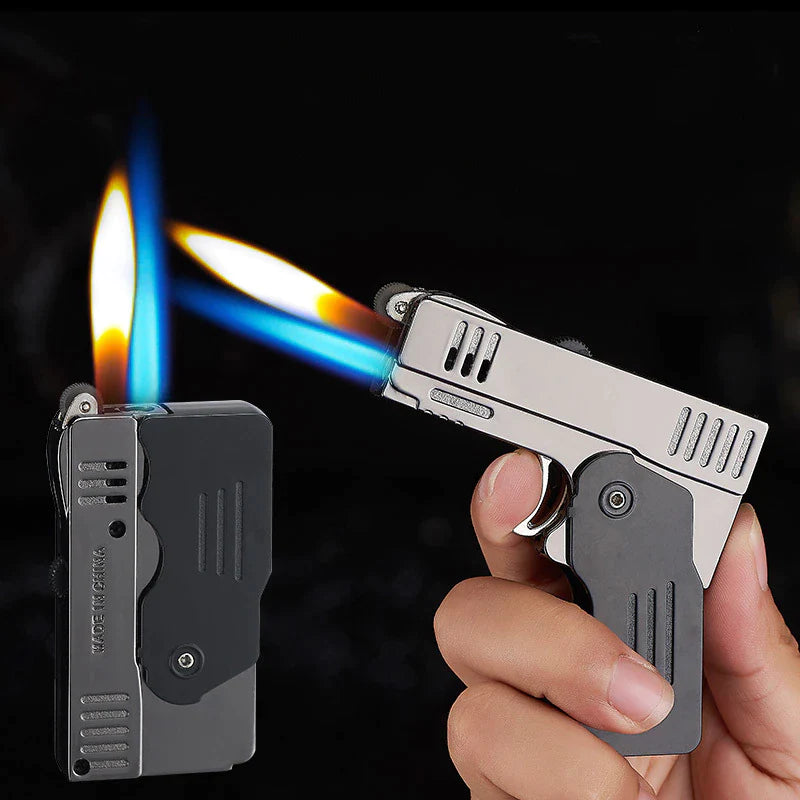 Pistol Lighter Torch Gas Gun Lighters Cigarette Case 10 PCS Windproof Cigar Cigarette Holder Lighter Unusual Lighter Toys