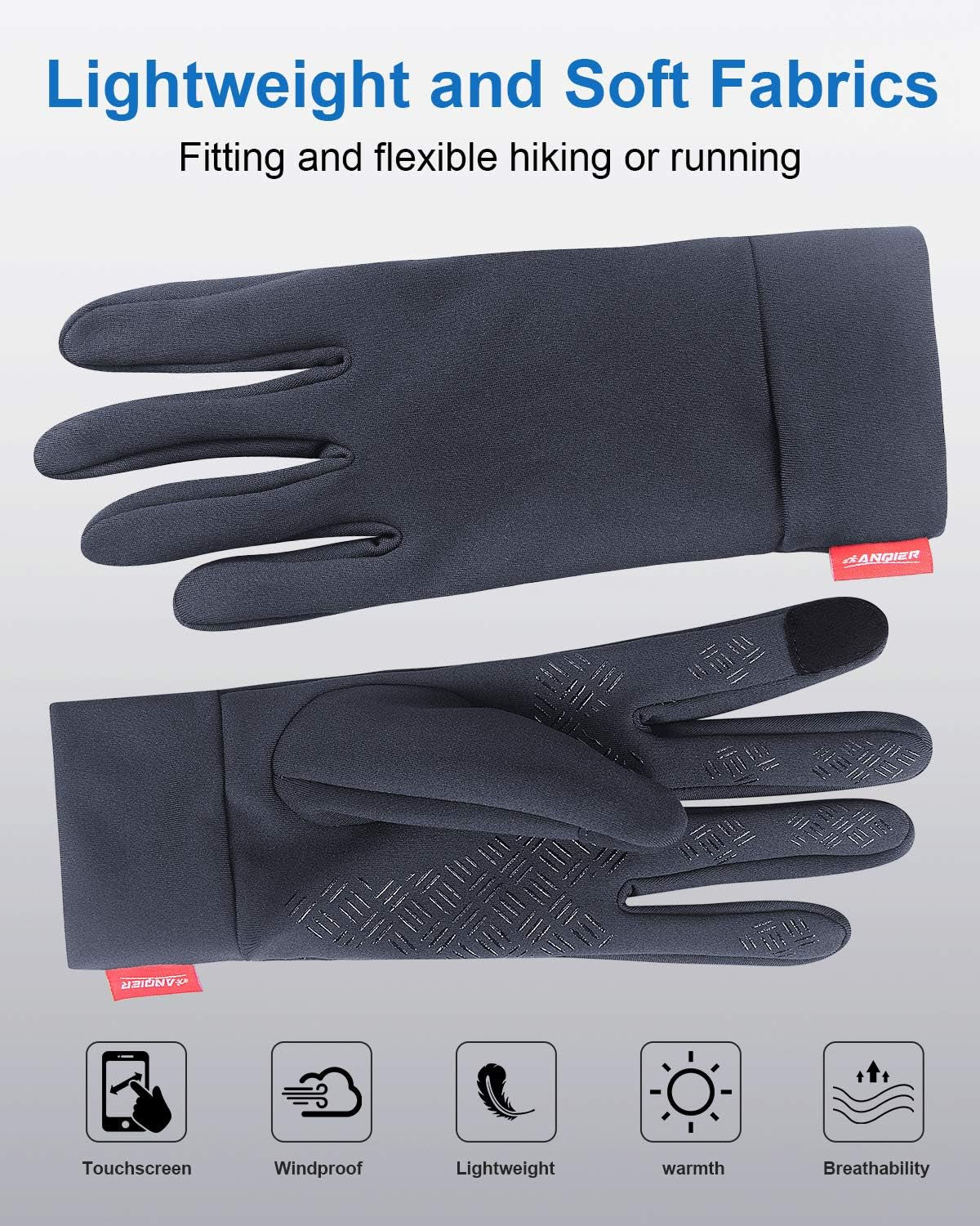 Running Sports Gloves Compression Lightweight Windproof Anti-Slip Touchscreen Warm Liner Cycling Work Gloves Men Women