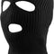 Mens Balaclava Collection Fleece Three Hole Mask Winter Knit Ski Hat Ribbed Beanie Winter